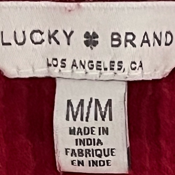 Lucky Brand Classic Women's red Yarn Dyed Plaid front pockets Button Down Shirt - Picture 3 of 6